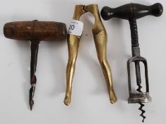 Two 19th century corkscrews and an early