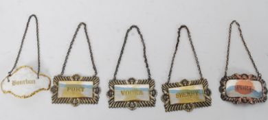 A collection of five  silver plated deca