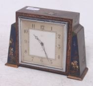 A 1930's chinoserie painted 8 day mantel