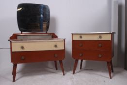 A retro 1950's chest of drawers together