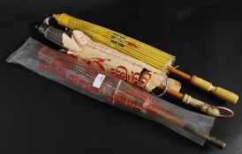 A collection of 3 Chinese wooden parasol