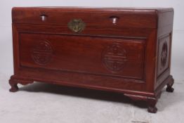 A 20th century Chinese hardwood trunk /