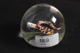 A 20th century glass paperweight in the