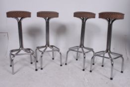 A set of 4 original 1970's chrome bar st