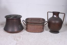 A large 19th century French copper ewer