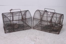 2 vintage French lobster pots of wire co