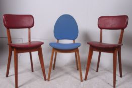 2 retro 1970's French red vinyl bridge c