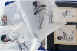 A collection of caricatures of famous cr