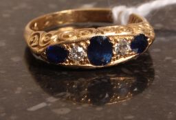 An 18k gold sapphire and diamond antique