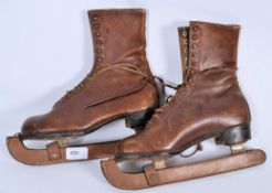 A pair of Edwardian vintage leather 20th