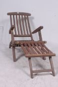 A good 20th century garden teak reclinin