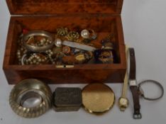 A box of assorted vintage costume jewell