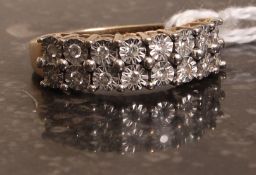 A 9k gold diamond ring. Weight 3g.