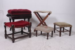 A collection of five stools to include a