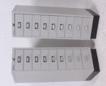 A pair of 1970's light grey enamel paint