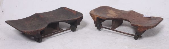 A pair of vintage  mid 20th century wood