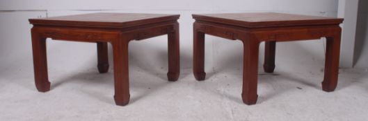 A pair of Chinese hardwood opium tables