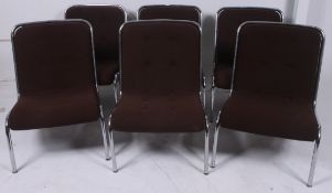 A set of 6 1970's chrome tubular upholst