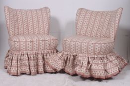 A pair of 20th century well upholstered
