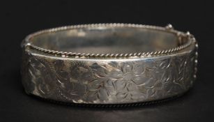 A lovely hallmarked silver ladies bangle