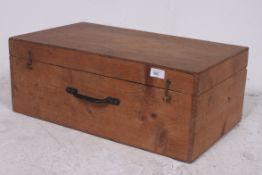 A vintage pine trunk / blanket box suitc