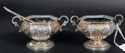 A pair of Edwardian silver hallmarked sa