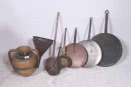 A collection of 19th century copper skil