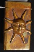 A 20th century brass vesta case depictin