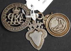 SILVER; Two vintage fob pendants; the fi