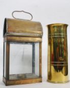 A vintage railway brass carriage lantern