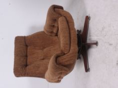 A vintage 1970's retro swivel armchair r