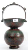 A Chinese large enamel painted bronze ce