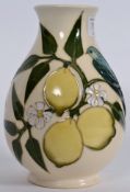 A Moorcroft vase decorated in the lemon
