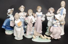 A collection of Lladro / Nao figurines t