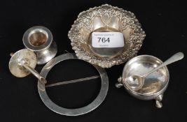 A collection of hallmarked silver items
