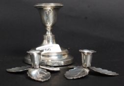 A pair of Danish candle sticks along wit