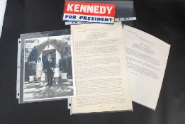 JOHN F KENNEDY; items from the office of
