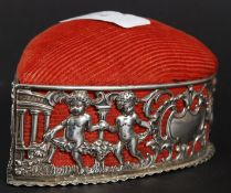 A hallmarked silver large heart shaped p