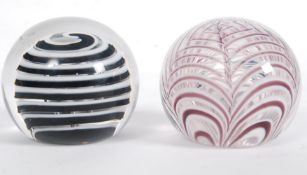 2 20th century Liskeard Glass paperweigh