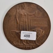 An original WWI First World War Death pl