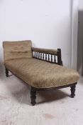 A Victorian mahogany chaise longue raise