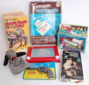 A collection of assorted toys and games