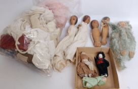 DOLLS: Three 19th century miniature chin