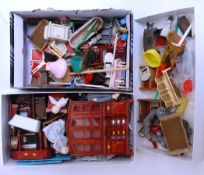 DOLLS HOUSE; Two boxes of assorted vinta