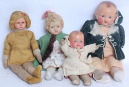 DOLLS; A good collection of four vintage