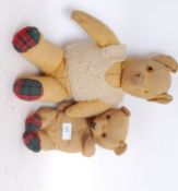 TEDDY BEARS; two vintage 1930's stuffed