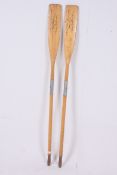 A pair of wooden oars from Tony Bullimore, the renowned Bristol sailor famous for being rescued