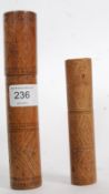 2 early 20th century Timor / Indonesian Lime containers used in the Betel Nut rituals being made