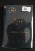 Haggard ( H. Rider ) ' She.'  A History of Adventure, UK third edition, Longmans, Green, 1887.