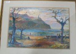 Robert Bindloss (B.1939) An oil on board painting of Puerto Soller, Mallorca. Signed by the